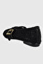 Lora Black Braided Belt Detail Women's Ballerinas - 4