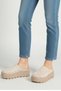 5 cm Padded Sole, Knitted Detailed Women's Beige Color Closed Toe Sabo Slippers - 7