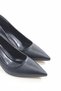 Black Leather Stiletto Women's Heeled Shoes 7cm - 4