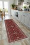 Retro Burgundy Beige Chenille Carpet Rug Runner Non-Slip Washable Kitchen Living Room Hallway - 7