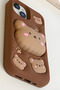 iPhone 13 Pro Compatible Silicone Case with Bear Pop Socket - 4