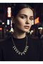 Zircon Stone Gold Leaf Necklace – Women's Necklace Suitable for Nighttime Elegance - 2