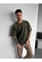 Oversize Vintage Detailed Ripped Knitwear T-Shirt Vintage Washed Streetwear Loose T-Shirt - 2