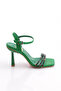 1299 Women's Colorful Stripe Ankle Strap Heeled Shoes
