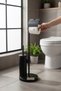 Black Toilet Paper Holder Toilet Brush Holder Set Stainless Brass Material Bathroom Modern Standing Set - 3