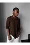 Retro Oversize Vintage Detailed Ribbed Knitwear T-Shirt Vintage Washed Short Sleeve Knitwear T-Shirt - 3