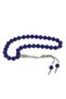 Blue Jade Stone Rosary with Natural Stone Metal Tassels