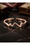 Zigzag Heart Rhythm Rose Women's Steel Ring - 2