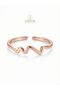Zigzag Heart Rhythm Rose Women's Steel Ring - 6