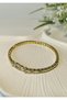 Gold Steel Bracelet with Zircon Stone Clasp - 2