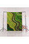Green Themed Surrealist Wave Patterned Modern Decorative Carpet 1985 - 5