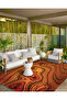 Orange Fuzzy Patterned Woven Base Carpet and Washable Carpet Miravip10396 - 3