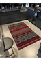Brown Geometric Cross Check Patterned Woven Base and Decorative Washable Carpet Miravip8534 - 2