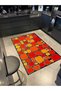 Modern Checkered Black Themed Multi-Colored Patterned Woven Base Washable Carpet Miravip9060 - 2