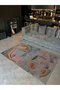 Shape Collection Pastel Multicolor Pink Face Detailed Woven Base Modern Decorative Carpet 41 - 4