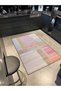 Pink Geometric Washable Modern Decorative and Woven Base Carpet Miravip987 - 2