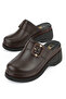 , Women's Genuine Leather Heeled Slippers 161992Z64030 Brown - 5
