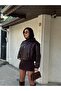 Women's New Season Belted Leather Jacket with Soft Fur Lining Detail - 4