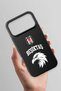 iPhone 17 Pro Max Compatible College Lettering Eagle Black Silicone Licensed Phone Case - 3