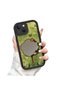 متوافق مع هاتف iPhone 15 Plus، غطاء هاتف من السيليكون بتصميم مروحة عتيق مع مرآة. - 2