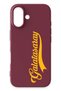 iPhone 17 Compatible Handwritten Burgundy Silicone Licensed Phone Case