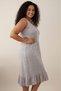 Comfortable Fit Women's Gray Pink Polka Dot Piece Cotton Piece Ruffled Zero Sleeve Comfortable Fit Dress - 4