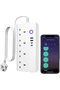 Tuya WiFi Smart Power Strip Surge Protector Smart Power Extension with USB 20W Type C Port,Ti