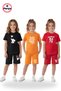 3-Piece Round Neck T-Shirt Colorful Capri Print Detailed 6-Piece Girls' Top and Bottom Set