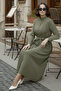 Buttoned Hijab Dress N7204 Khaki - 2