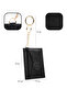 Black Shk134 Faux Leather, Five Compartments, Heart-Shaped Card Holder and Bag Charm - 4