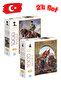 2 Pieces 1000 Piece Puzzle Conqueror Sultan Mehmet Han and Ataturk and Sakarya 2.2mm Thickness 48X68Cm