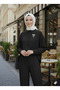 Women's Brooch Detailed Linen Fabric Oversize Shirt and Pants Two-Piece Set