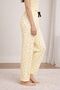 2-Piece Cotton Thin Satin Ribbon Waist Detail Lemon-Cherry Patterned Women's Pajama Bottoms - 4