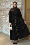Black Dress with Double Gold Buttons - 4