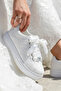 White Satin Floral Evening Dress Wedding Shoes – Special Design, Comfortable and Stylish, Light Falyon Sole