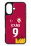 iPhone 16 Compatible Mauro Icardi Signed Glass Licensed Phone Case with Jersey Piece