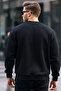 Men's Tiger Printed Loose Black Sweatshirt - 5