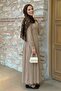 Double Gold Buttoned Stone Dress - 4