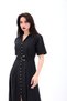 Belted Button Detailed Shirt Collar Women's Dress - 2