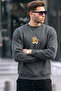 Men's Tiger Printed Loose Fit Smoked Sweatshirt - 2