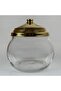 Glass Candy Jar with Brass Lid - Medium Size 6 Lt - Candy Jar for Shelves Such as Chocolate, Candy, Market, Etc.