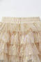 Girl's Cotton Lined Ecru Glittery Tulle Skirt - 4