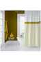 Tropik Polyester Fabric Geometric Gold Pattern Bathroom Curtain Domestic Production Shower Curtain