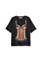 Nkd Printed Relaxed Fit Black Women's Tshirt - 2