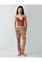 Women's 3-Piece Patterned Pajama & Homewear Set – Lace Bralette Bra, Pants and Robe, 50% Cotton - 3