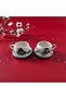 Christmas Themed Snowman and Pine Tree Patterned Handmade Ceramic Mug with 2 Plates - 4