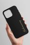 iPhone 15 Pro Compatible Gold Handwritten Leather Magsafe Licensed Phone Case - 3