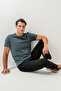 Men's Pajama Set 100% Cotton – Short Sleeve Top & Long Bottom with Pockets Comfortable Home Wear - 3