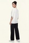 Women's White Seasonal Comfortable Fit Top and Bottom Set with Waistband and Accessories - 4