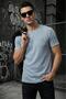 Ftx California Flocked Print Detailed Premium Ribbed Fabric Men's T-Shirt